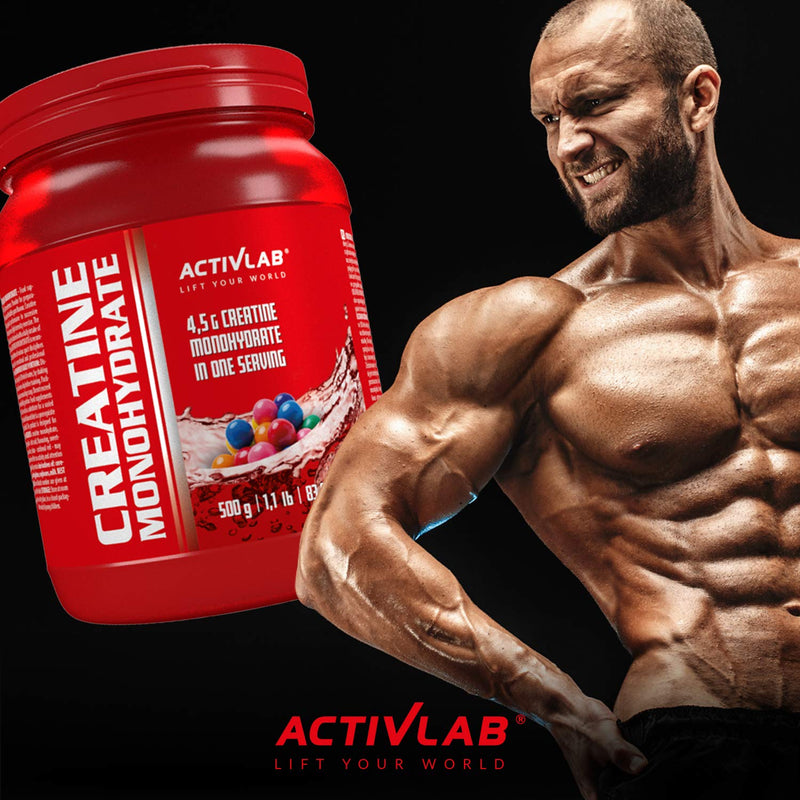 [Australia] - Activlab Creatine Monohydrate - 500g Jar | Optimum Nutrition Pre-Workout 83 Servings | Creatine Powder for Muscle Growth- Bubble Gum Flavor 