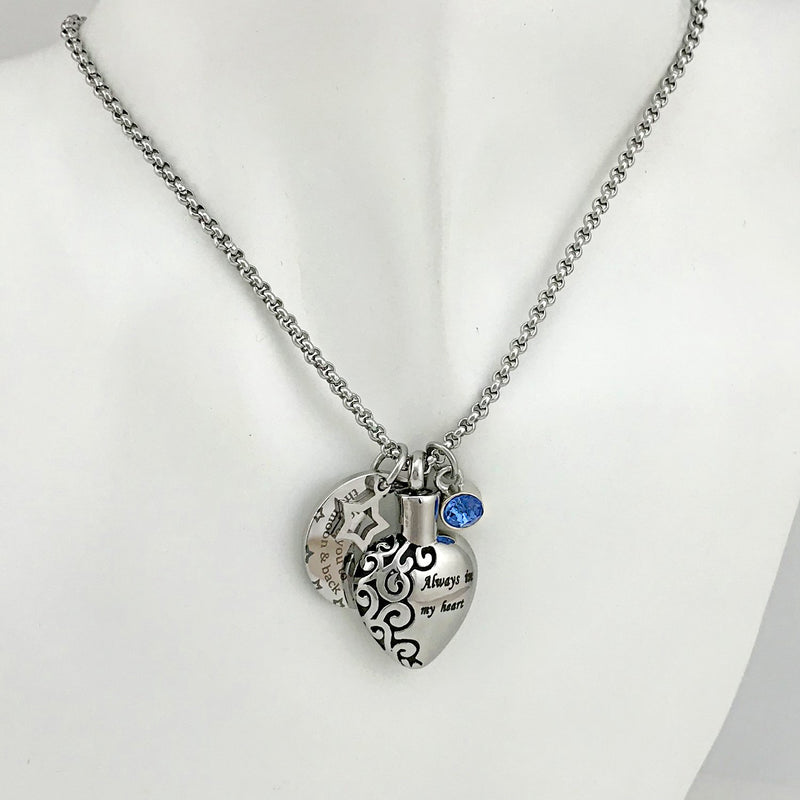 [Australia] - YOUFENG Urn Necklaces for Ashes Always in My Heart Love You to The Moon and Back 12 Birthstones Styles Necklace December Birthstone URN Necklace 