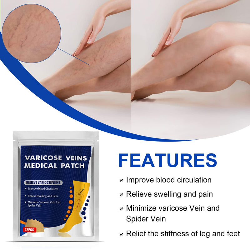 [Australia] - Varicose Veins Treatment for Legs, Varicose Veins Patch, Relief Leg Pain & Spider Varicose Vein, Strengthen Capillary Health & Improve Blood Circulation，36pcs 36pcs 