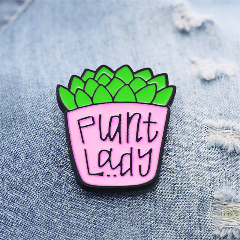 [Australia] - ROSTIVO Enamel Pins for Backpacks Plant Lady Pin for Women and Girls Cute Pins for Coats Jackets Bookbags 