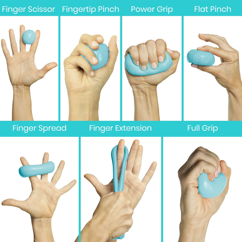 [Australia] - Vive Therapy Putty XX -Soft (2-Pack) for Finger, Hand & Grip Strength Exercises - Extra Soft, Soft, Medium and Firm Resistance Kit Teal 