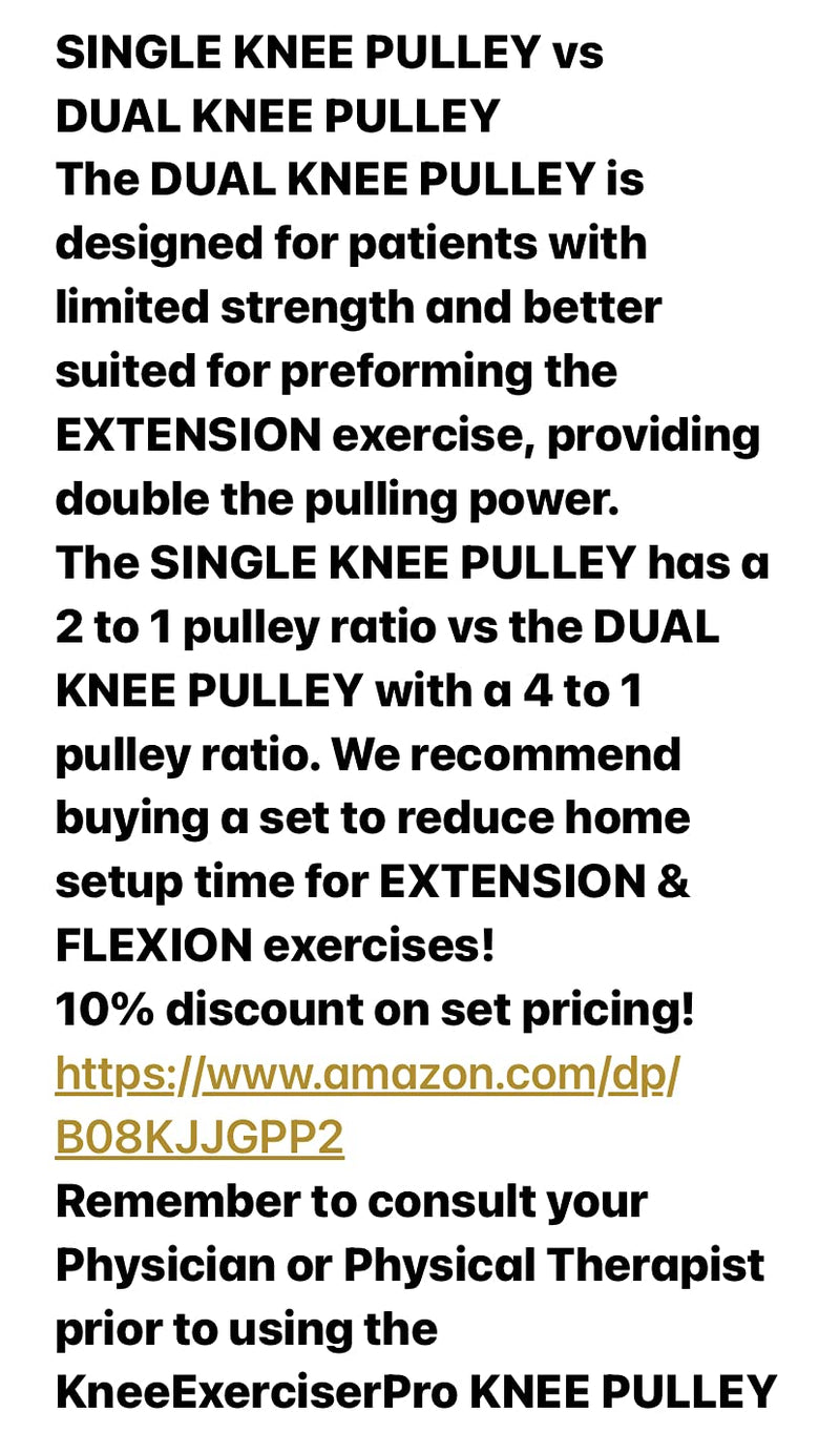 [Australia] - Knee Exerciser Pro Single Knee Pulley: Knee Therapy, TKA, ACL & Knee Contracture Rehab 