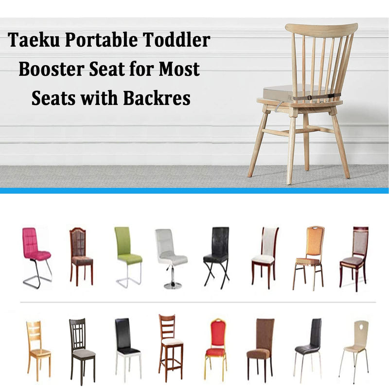 [Australia] - Booster Seat for Dining Table Dismountable Washable Highchair Booster Cushion Chair Heightening Seat Pad with 2 Straps Safety Buckle for Kids (Grey) Grey 