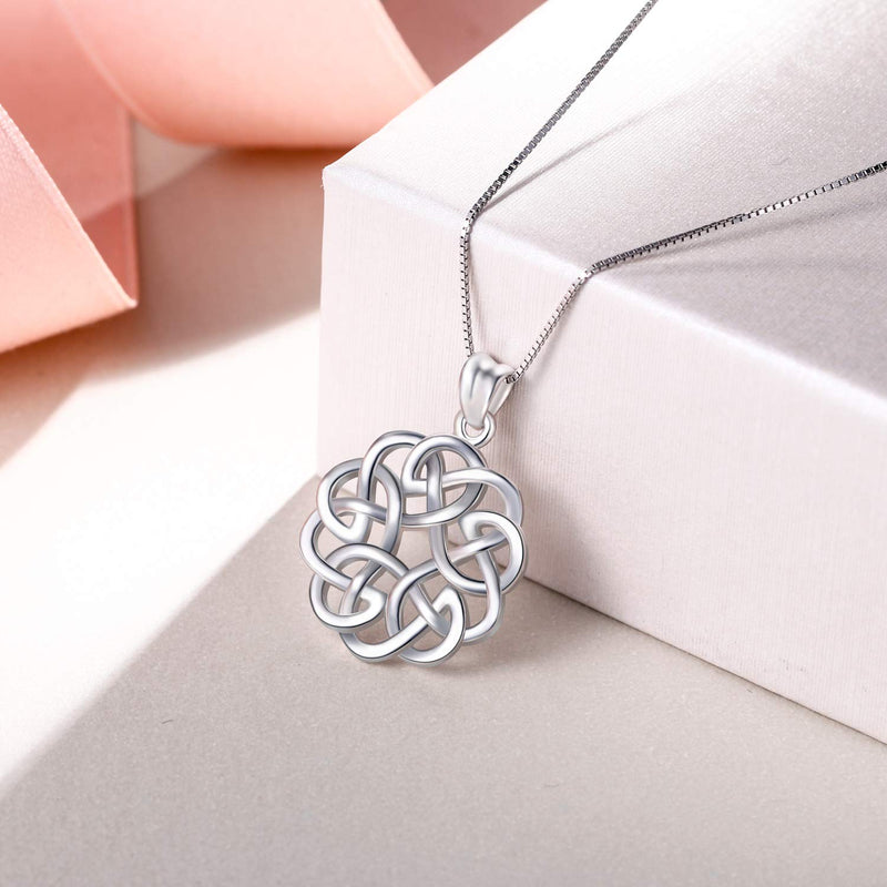 [Australia] - EVER FAITH 925 Sterling Silver Round Infinity Endless Love Celtic Knot Pendant Necklace for Women Girls 