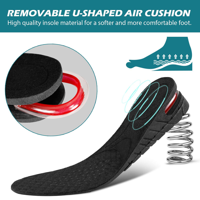 [Australia] - Shoe Lifts for Men & Women Height Increase Insoles Air Cushion Heel Inserts Orthotic Heel Shoe Lifts Kit Taller Insoles Variable Height 1.2-3.54Inch 2-Layer Height(1.2-2inch) 