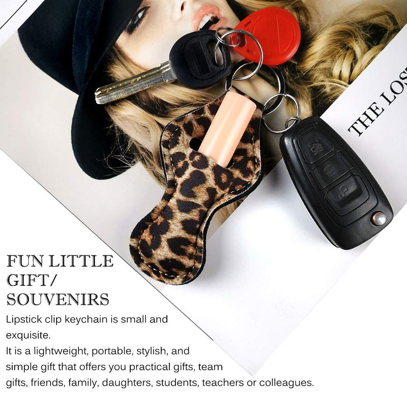 [Australia] - 4pcs Lipstick Balm Holder Keychains Neoprene Chapstick Holder Keychain Style 1 