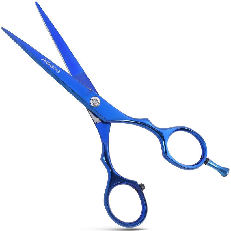 [Australia] - Awans Professional Hairdressing Barber Salon Scissors, with High Quality Stainless Steel Sharp Razor Edge 5.5". Range of Colours (Blue) Blue 