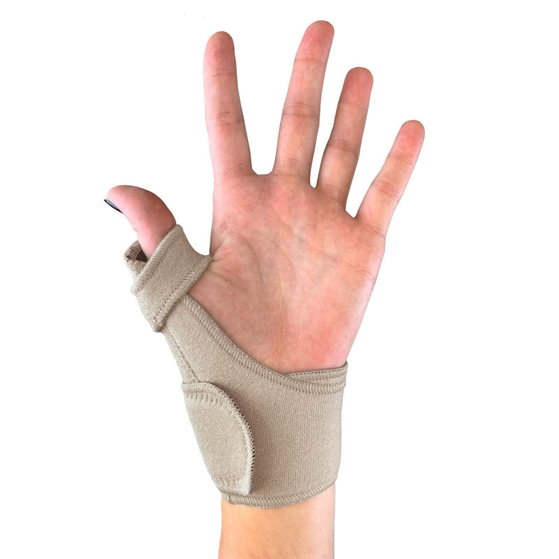 [Australia] - Blue Jay An Elite Healthcare Brand Adjustable Thumb Support with Stabilizing Stay for Thumb, Trigger Finger, Pain Relief, Arthritis, Tendonitis, Sprained and Carpal Tunnel Supporting - Small & Medium Beige Small/Medium 