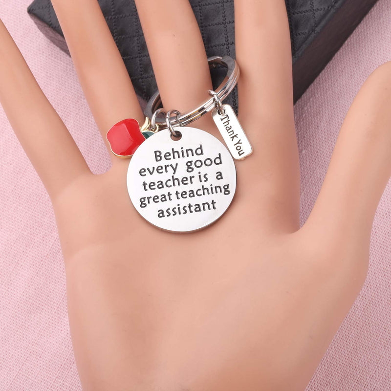 [Australia] - BAUNA Teaching Assistant Gift Behind Every Good Teacher is A Great Teaching Assistant Teacher's Aide Key Chain TA Gift Thank You Gift for Teaching Assistant Teaching Assistant Keychain 