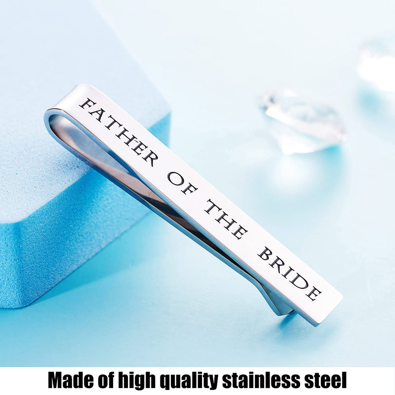 [Australia] - LParkin Father of The Bride Gifts Father of The Groom Gifts Wedding Tie Clips Gifts for Groomsmen from The Bride Stainless Steel Tie Bars Father of The Bride-Thank Raising Woman 