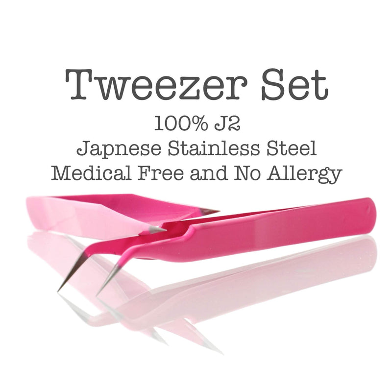 [Australia] - Lash Tweezers, Pack of 2 Stainless Steel Tweezers for Eyelash Extensions | Straight and Curved Tip Eyelash Tweezers | False Lash Application Tools 