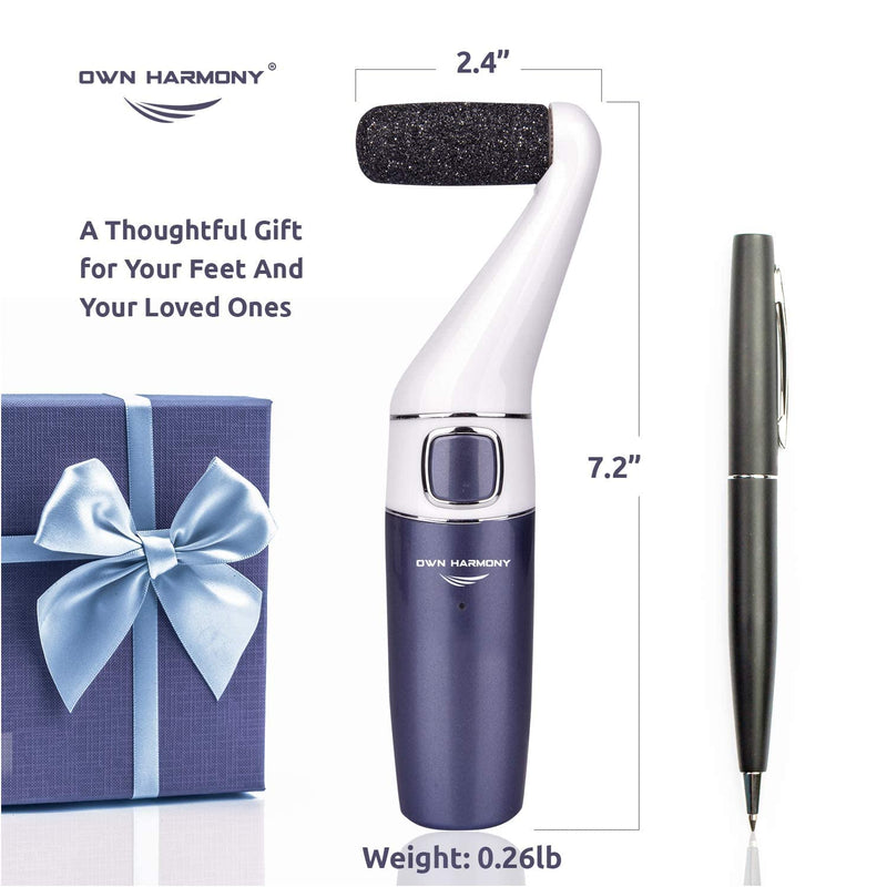[Australia] - Electric Foot Callus Remover: Own Harmony Professional Foot Care Pedicure Tools, Rechargeable Feet Scrubber Dead Skin, Electronic Foot File Pedi Grinder, Best for Hard, Dry, Cracked Heels (3 Rollers) Midnight Platinum 