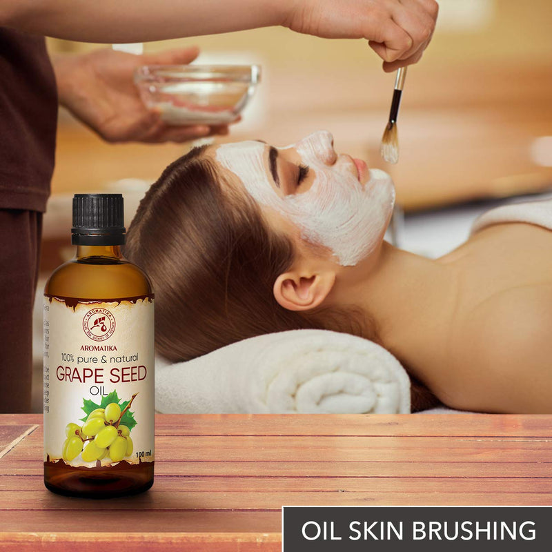 [Australia] - Grapeseed Oil 100ml - Cold Pressed - 100% Pure and Natural - Vitis Vinifera - Italy - Best Benefits for Hair - Face and Skin Care - Massage 