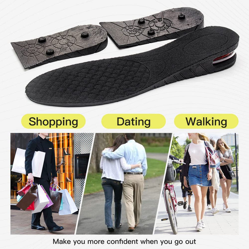 [Australia] - Height Increase Insole 3-Layer Air Cushion Heel Insert Lift Shoes Insole for Men and Women Invisible Elevator Adjustable Insoles (Full pad US4-9) Full Pad 