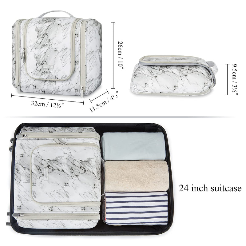 [Australia] - Toiletry Bag, BAGSMART Extra Large Travel Toiletry Organizer with hanging hook, Waterproof Cosmetic Makeup Bag Travel Organizer for Women, Bathroom and Shower Organizer Kit for Toiletries, Cosmetics White 