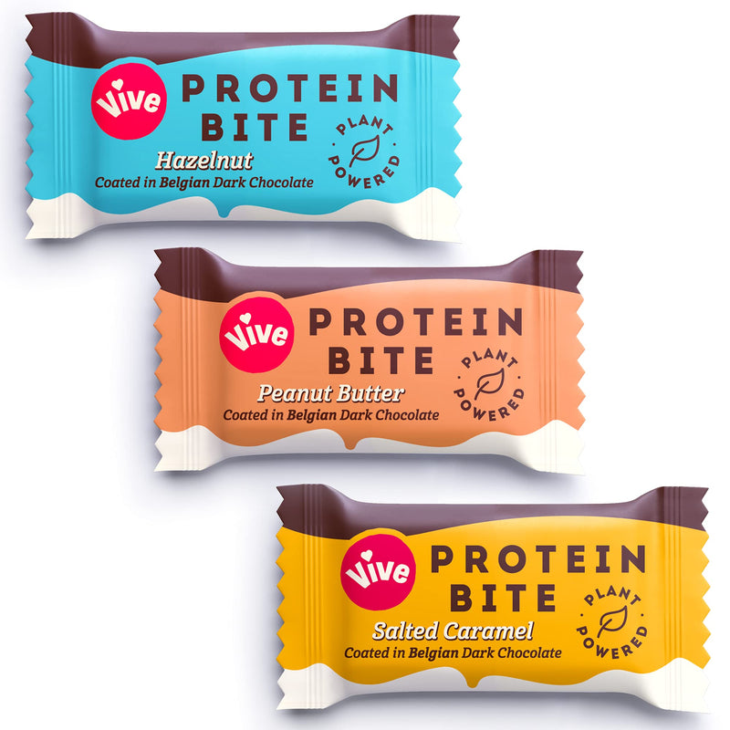 [Australia] - Vive Protein Bites, Gluten Free, High Fibre, Vegan Snacks, Mini Protein Bars, Dark Chocolate Coated Mixed Box, 6 x 20g 1 count (Pack of 6) 