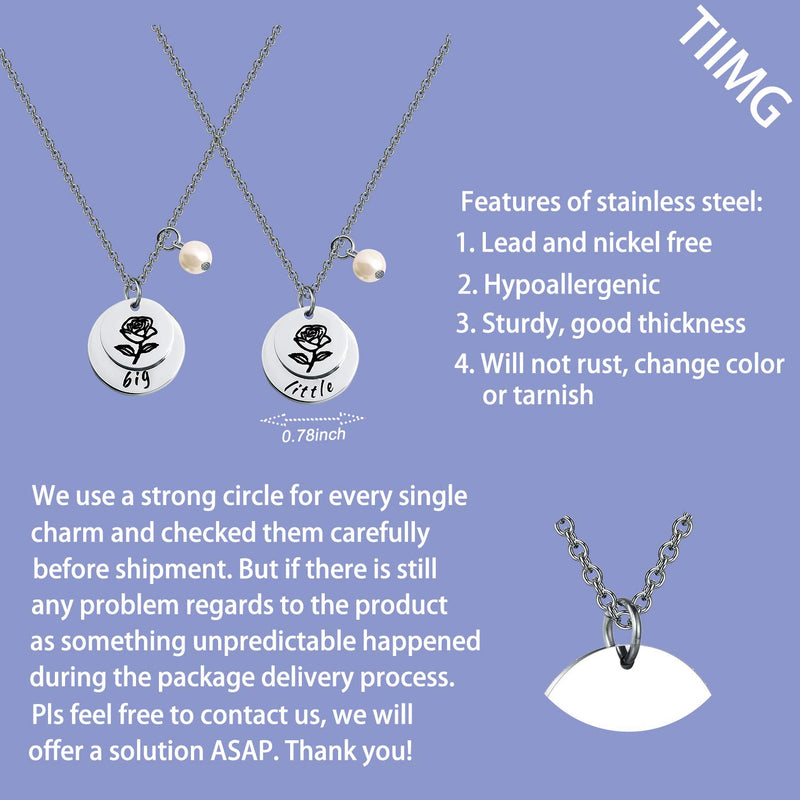 [Australia] - TIIMG Sister Gift Big Sis Little Lil Sis Sisters Necklace Jewelry Gift Friendship Gift Gift for Best Friend Big Little Necklace 