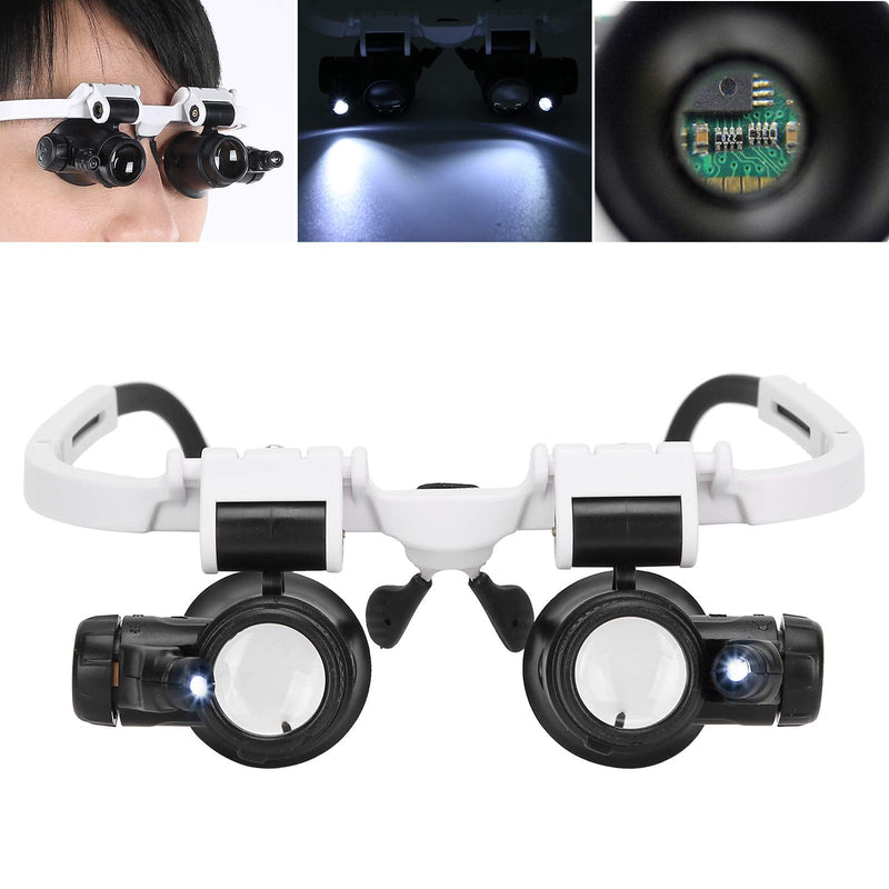 [Australia] - Glasses Magnifier, 8x 15x 23x Head Wearing Magnifying Glass with LED Light Headband Magnify Lens for Reading Eyelashes Extension Tattoo Jeweler Repairing 