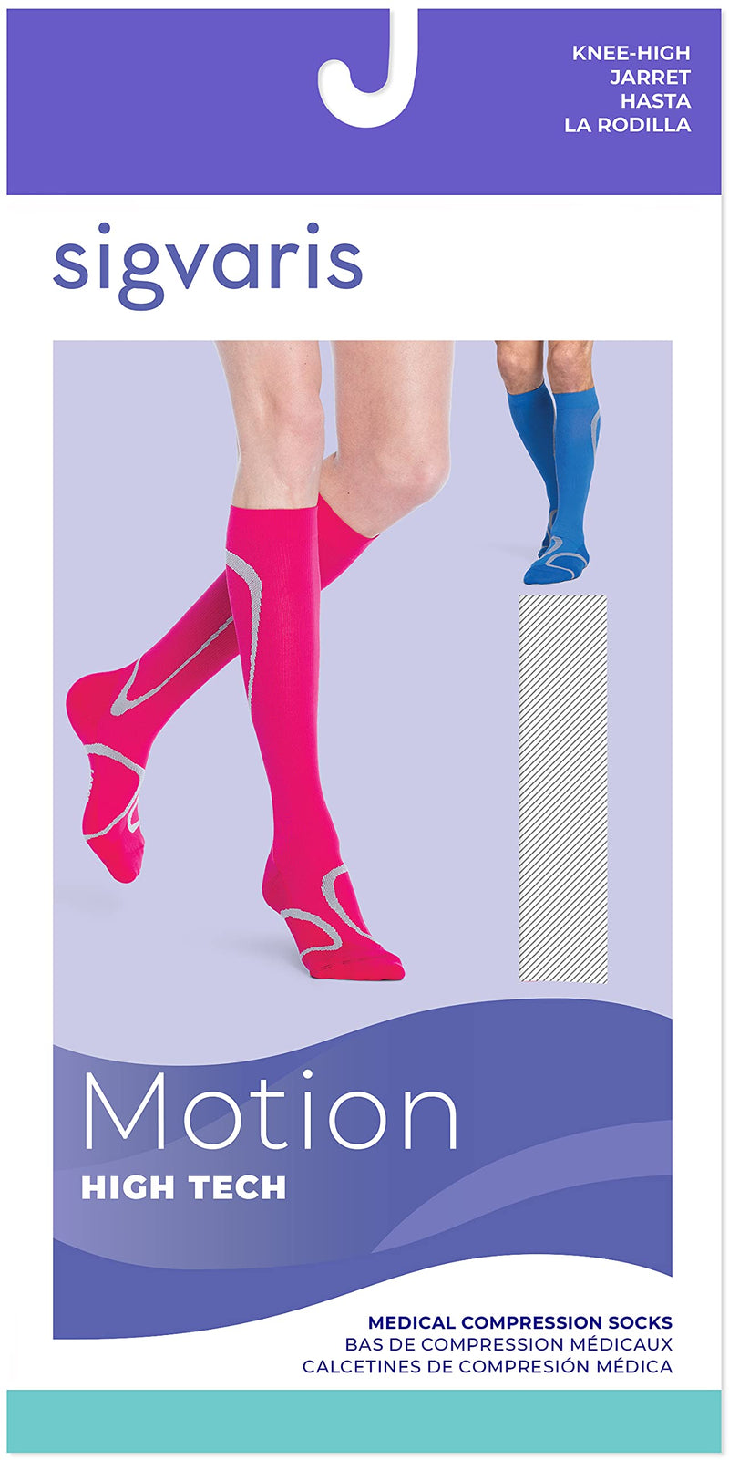 [Australia] - SIGVARIS Men’s & Women’s Motion High Tech 412 Closed Toe Calf-High Socks 20-30mmHg 
