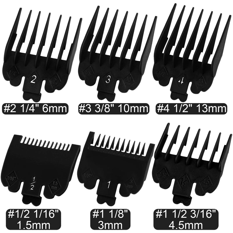 [Australia] - ADXCO 10 Colors Hair Clipper Guide Combs Hair Trimmer Limit Comb Hair Cutting Guide Replace Comb Compatible with Many Wahl Clippers/Trimmers, 10 Sizes Black 