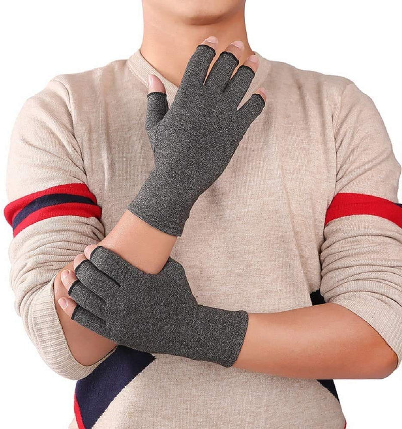 [Australia] - VITTO Anti-Arthritis Gloves (Pair) with Grips - Providing Warmth and Compression To Help Increase Circulation Reducing Pain and Promoting Healing 1x Pair (L) L 