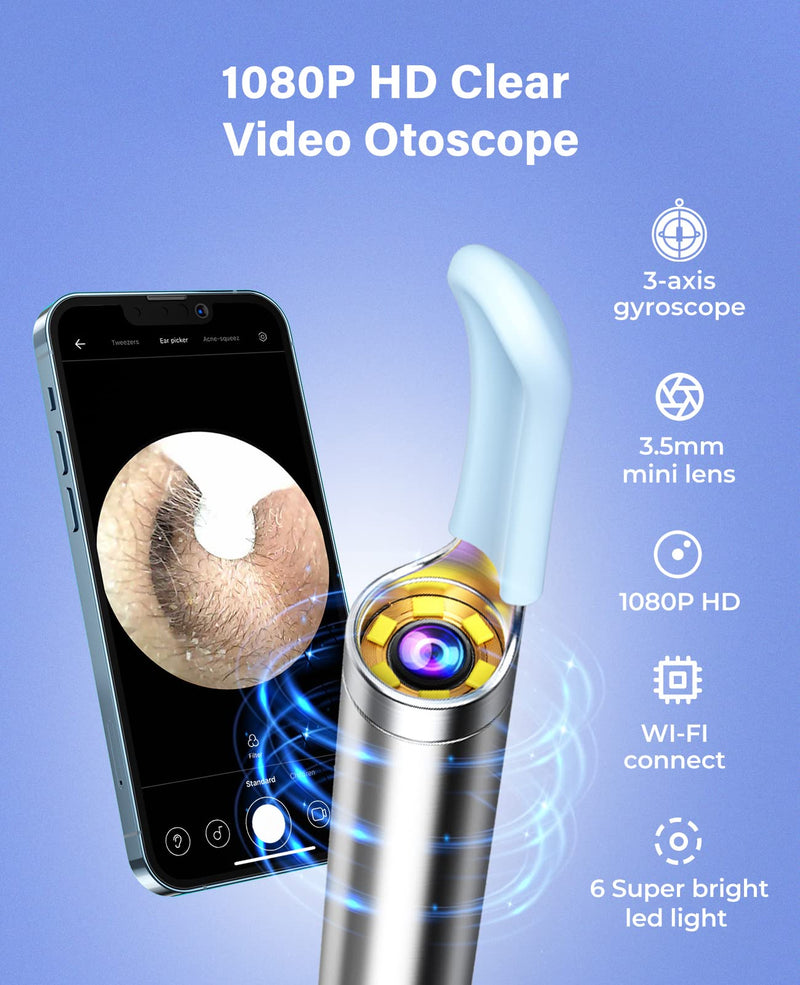 [Australia] - Ear Wax Removal Tool,Bebird Ear Wax Removal Ear Camera,Ear Cleaning Camera,1080P Hd Endoscope, Wireless Ear Cleaner Tools with 6 Led Lights Waterproof Ear Scope Compatible with iPhone & Android Phones Black 