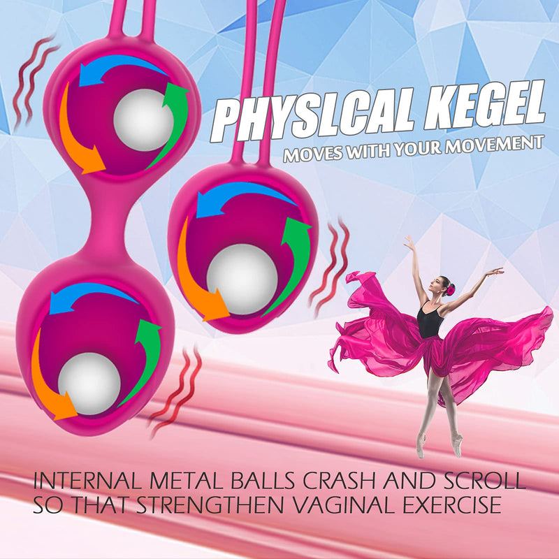 [Australia] - Kegel Exerciser Balls - Kegel Balls for Female,Doctor Recommended:for Pelvic Floor Tightening & Strengthen Bladder Control & Prevent Prolapse - Set of 3 forBeginners to Advanced (Rose) 