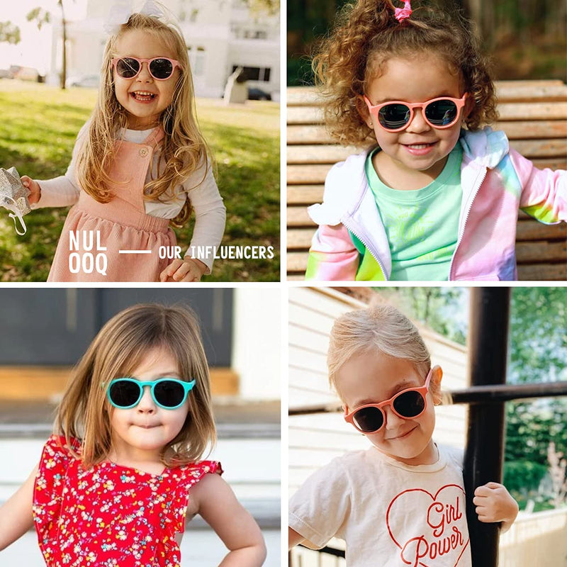 [Australia] - Baby Polarized Sunglasses for Toddler Boys & Girls Round Flexible Frame with Strap Adjustable Age 0-24 Months A1* (Pink/Pink Mirrored + Pink/Gray) - 2 Pack 40 Millimeters 