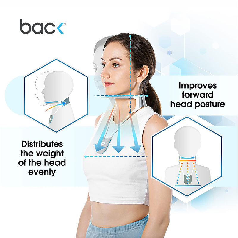 [Australia] - BackPainHelp Neck Brace, a Revolutionary Cervical Collar That Provides Light Support While Being Breathable, Cool and Lightweight (Blue Medium) Medium (Pack of 1) Blue 