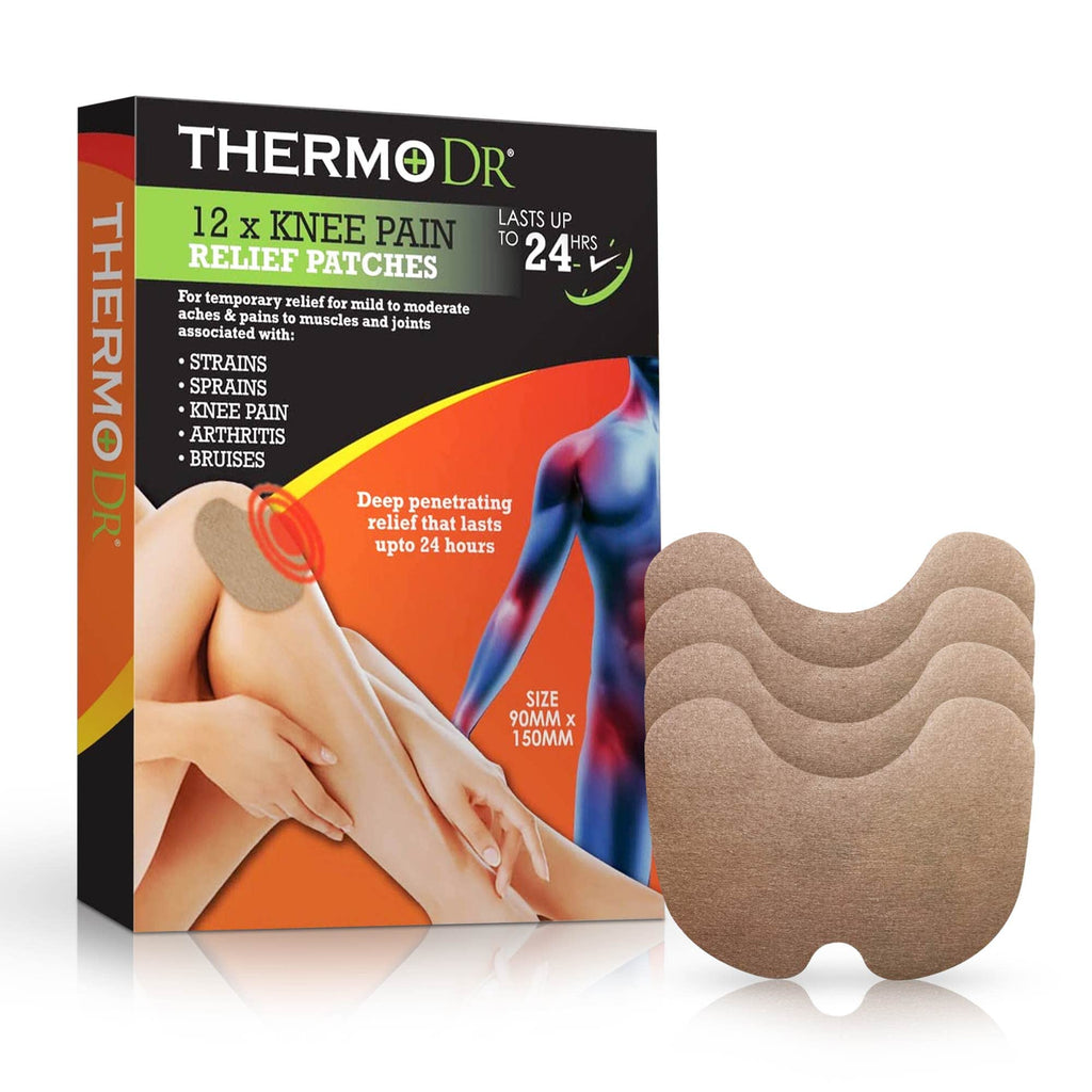 [Australia] - ThermoDR Knee Pain Relief Patches | 12 x Patches Provide Effect Pain Relief | Multi Use Pain Relief for Neck, Knee, Muscles & Joint Pain 