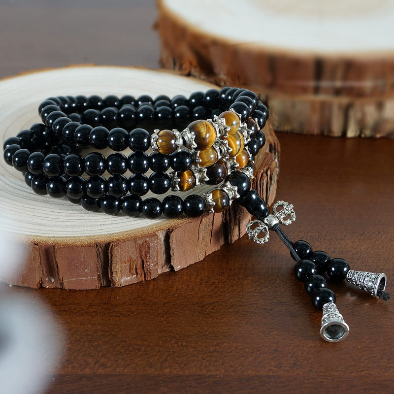 [Australia] - Chakra Bracelet Crystal Natural Reiki Stone Healing Crystals for Yoga Meditation Gift 3PCS with Black Package Bag 
