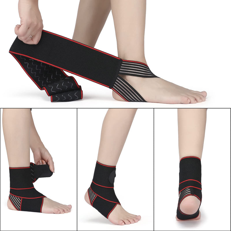 [Australia] - Ankle Support,Ankle Brace for Men and Women, Adjustable Ankle Compression Brace for Plantar fasciitis, arthritis sprains, muscle fatigue or joint pain, heel spurs, foot swelling,Suitable for Sports 1 Red 