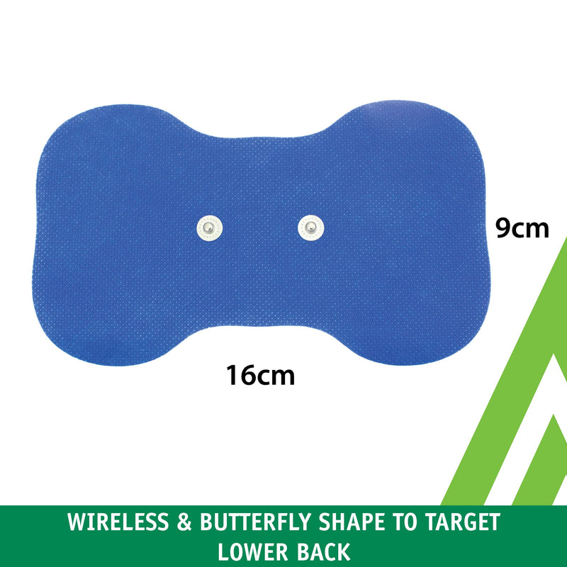[Australia] - Med-Fit Wireless Butterfly Self-Adhesive Electrodes Pack of 5 16x9cm - Fits Med-Fit Wireless TENS & Painless TENS. Ideal For Treating Lower Back Pain 5 Pack 