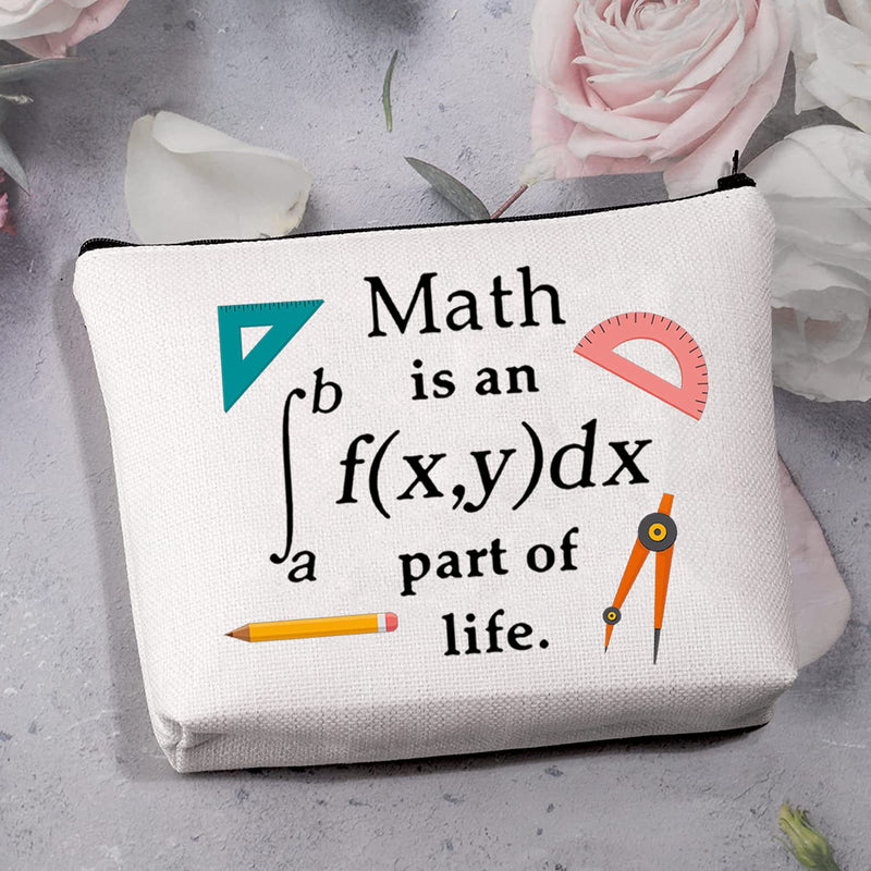 [Australia] - MYSOMY Math is an Integral Part of Life Bag Math Makeup Bag Funny Math Teacher Gifts Math Geek Gifts Math Lover Gifts (Makeup Bag) 