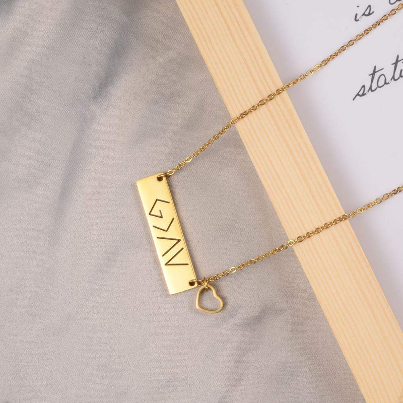 [Australia] - SUNSH God is Greater Than The Highs and Lows Pendant Necklaces for Women Girls Coordinates Specific Bar Necklace Religious Gift Jewelry Gold GOD Golden Necklaces 