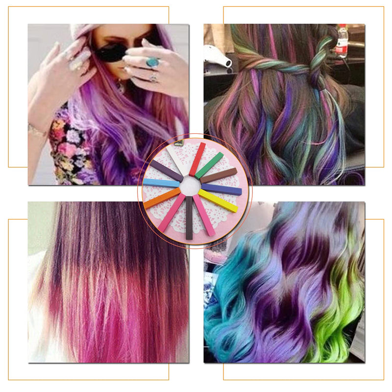 [Australia] - Temporary Hair Chalk Colour Pastel Hair Dye - Non Toxic in 36 Pc by Trimming Shop 