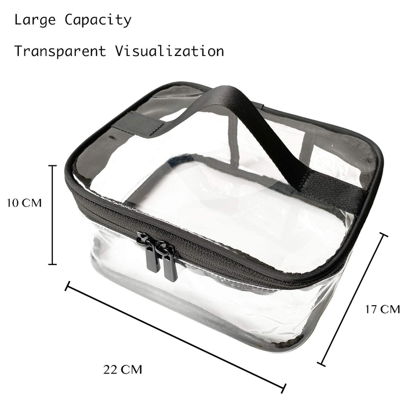 [Australia] - FIYUK Toiletry Bag Makeup Cosmetic Clear Bag Portable Waterproof Transparent Travel Large Storage Black 