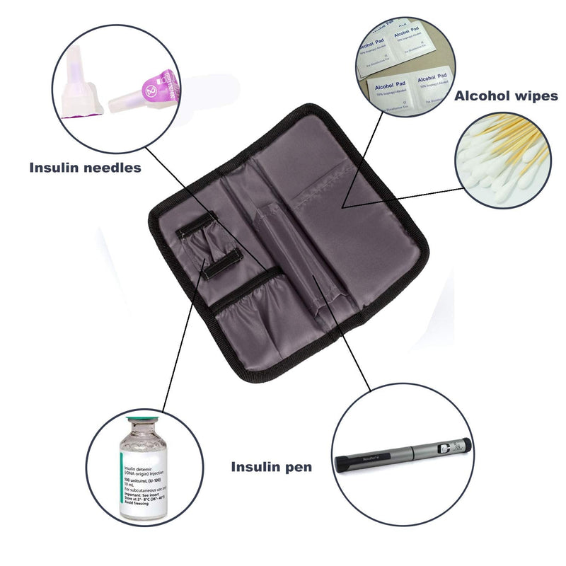 [Australia] - Apollo Walker Insulin Cooler Travel Case Diabetic Medication Cooler with 2 Ice Packs and Insulation Liner(Gray) Gray-small 