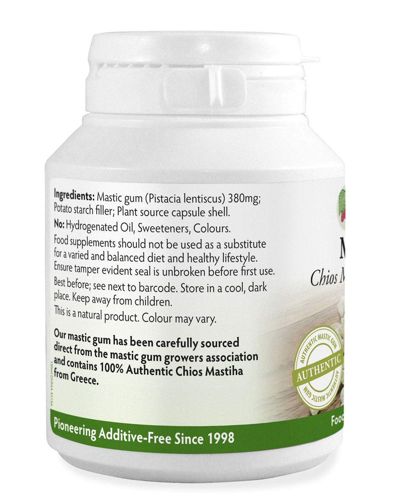 [Australia] - Natural Greek Chios (Xios) Mastic Gum 380mg x 90 Capsules, 100% Authentc Mastiha from Greece, Vegan, Magnesium Stearate Free & No Nasties, Manufactured in Wales 