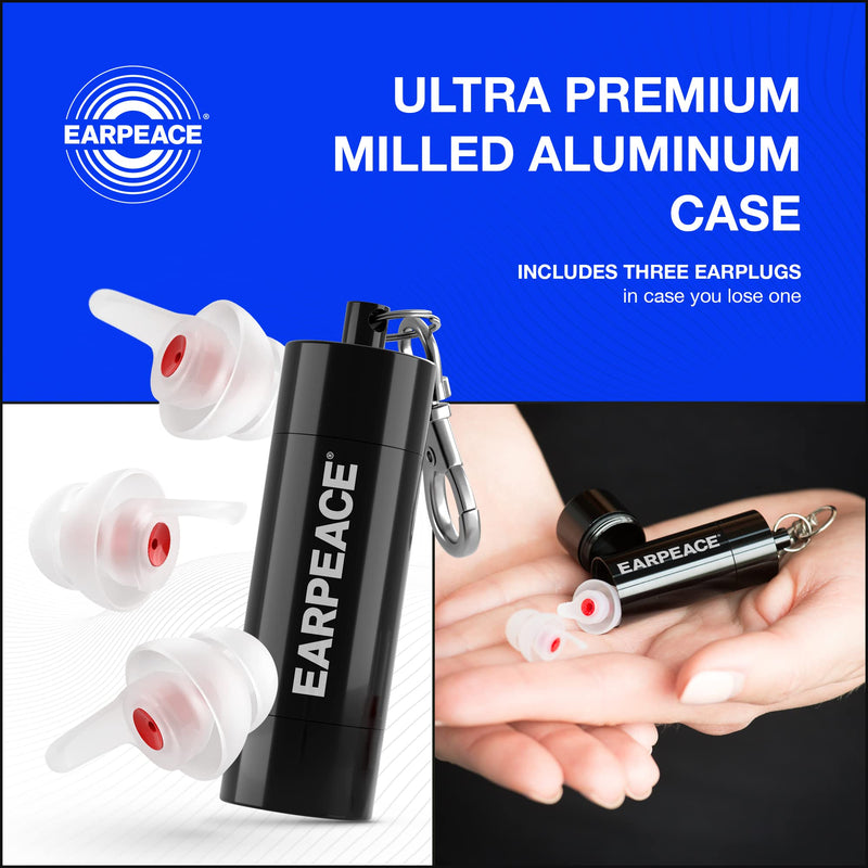 [Australia] - EARPEACE High Fidelity Music Earplugs for Concerts and Events – Reusable Musician and Drummer Hearing Protection Earplugs – 3 Levels of Noise Reduction, Noise Cancelling Up to 26dB, Black Case Music - Original 