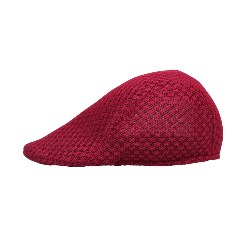 [Australia] - WITHMOONS Breathable Mesh Summer Hat Newsboy Ivy Cap Cabbie Flat Cap UZ30053 One Size Red 