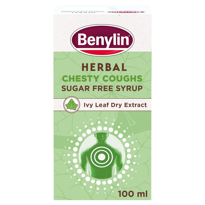 [Australia] - BENYLIN® Herbal Chesty Coughs Sugar Free Syrup.100 ml, Non-Drowsy Herbal Cough Medicine, with Naturally Derived Ivy Leaf Dry Extract 