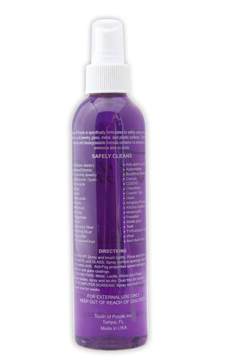 [Australia] - That's Amazing Jewelry & More Cleaner - Sparkling Gold, Silver, Platinum, Antique, Costume, Diamonds, Opals, Pearls, You Gotta See It to Believe It 8 Ounce (Spray Top) by JewelryCleaner.com 8 Ounce (Spray Purple) 