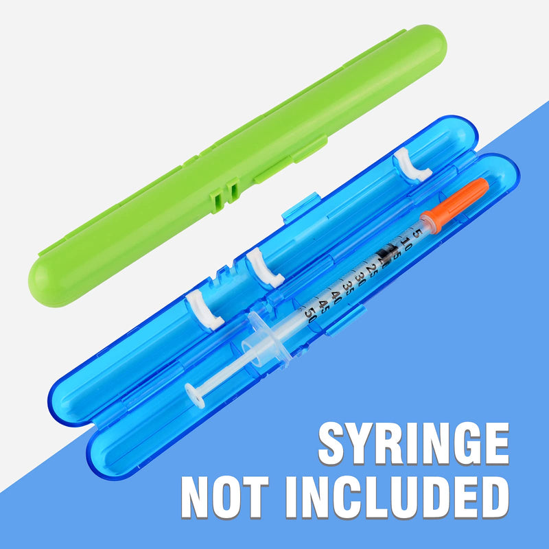 [Australia] - Medarchitect PSC (MA-PSC) Portable Travel Insulin Prefilled Syringe Case for Diabetes 2 Count (Pack of 1) Dark Blue Transparent+solid Green 