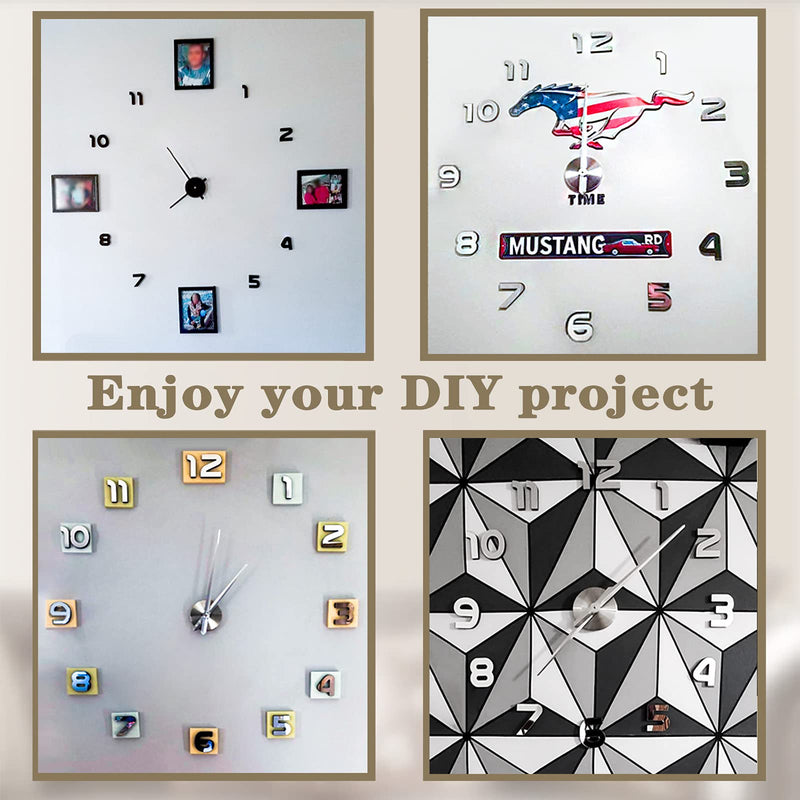 [Australia] - Vangold Frameless DIY Wall Clock 3D Mirror Wall Clock Large Mute Wall Stickers for Living Room Bedroom Home Decorations Silver 
