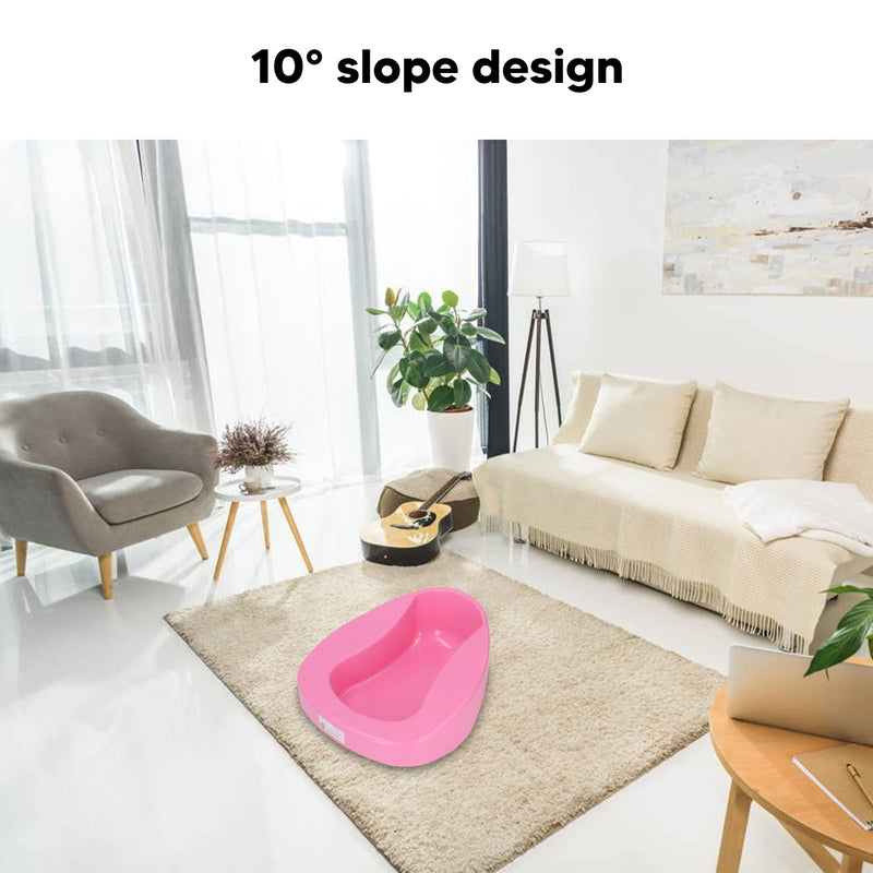 [Australia] - Nursing Bedpan Large Bed Pan Nursing Thicken 10 Degree Slope Bedridden Bedpan for for Adults Elderly Bed Bound Patient Pregnant Women Pink 