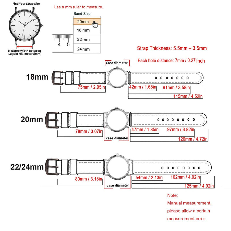 [Australia] - Carty Quick Release Watch Straps (20mm or 22mm) - Soft Silicone Rubber Replacement Watch Band 18mm Black+RedStitching+BlackClasp 