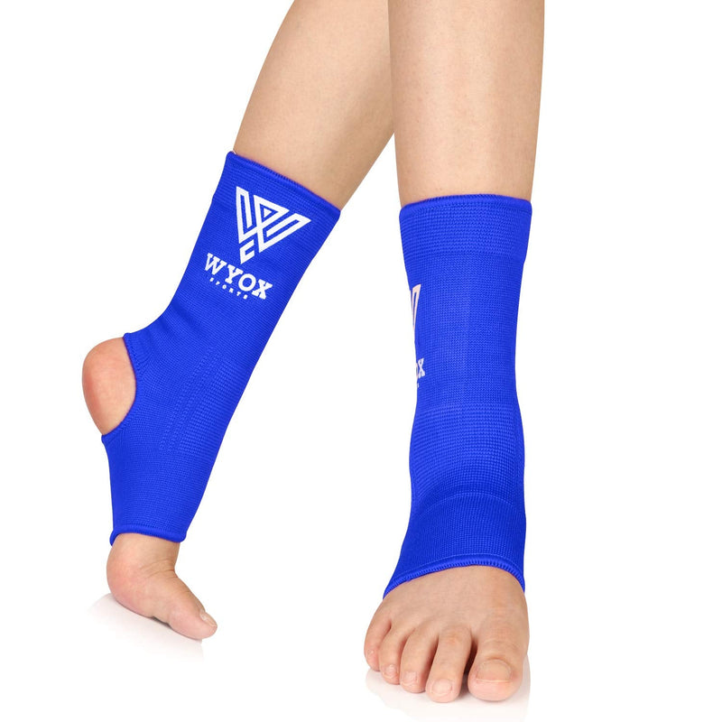 [Australia] - WYOX Ankle Wraps Support Boxing Gear for Men Women Muay Thai Ankle Support Kickboxing Wraps Gym Ankle Support (Pair) Blue S / M (Women 4.0 - 6.5/ Men 3.0 - 5.5) 