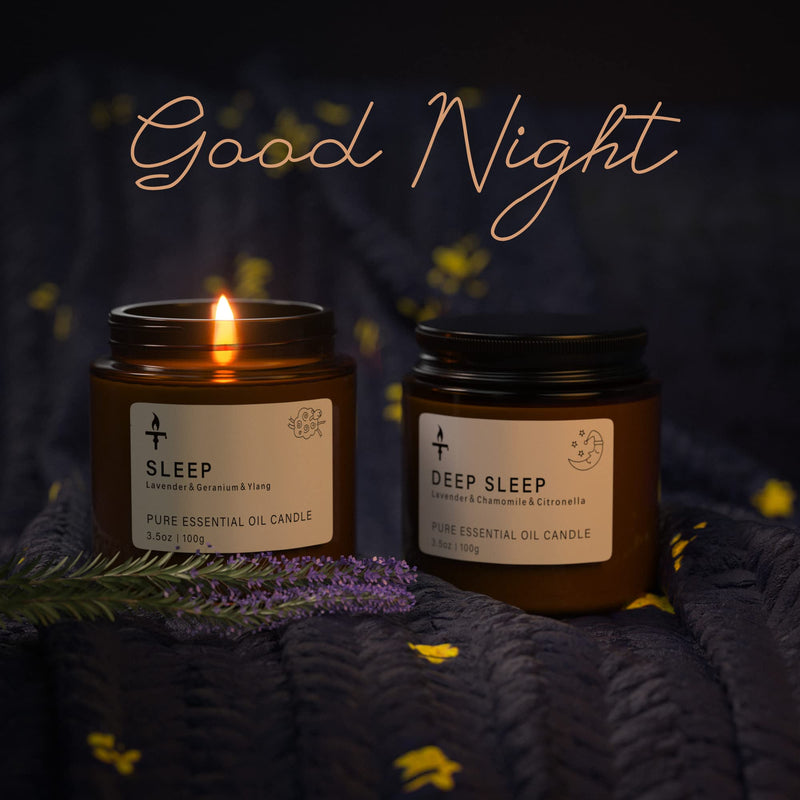 [Australia] - Sleep Candles Gifts for Women & Men, TRINIDa Aromatherapy Scented Candles Gift Set for Anxiety Relief & Perfect Sleep, Lavender Promotes Sleep, Chamomile Relieves Stress, Birthday Gifts for Her/Him -Sleep Candles 