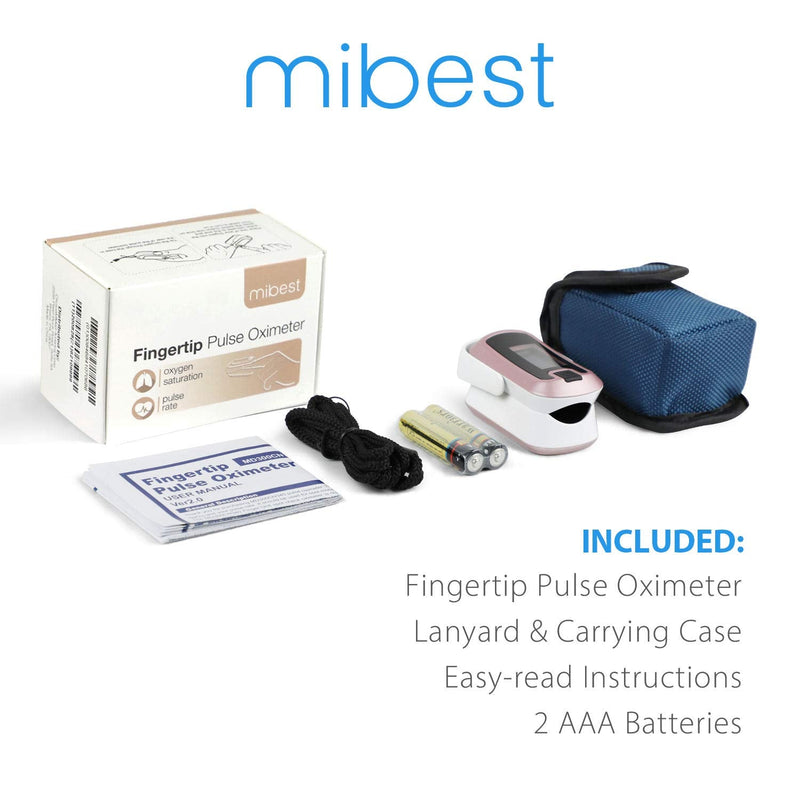 [Australia] - mibest OLED Finger Pulse Oximeter, O2 Meter, Dual Color White/Rose Gold 